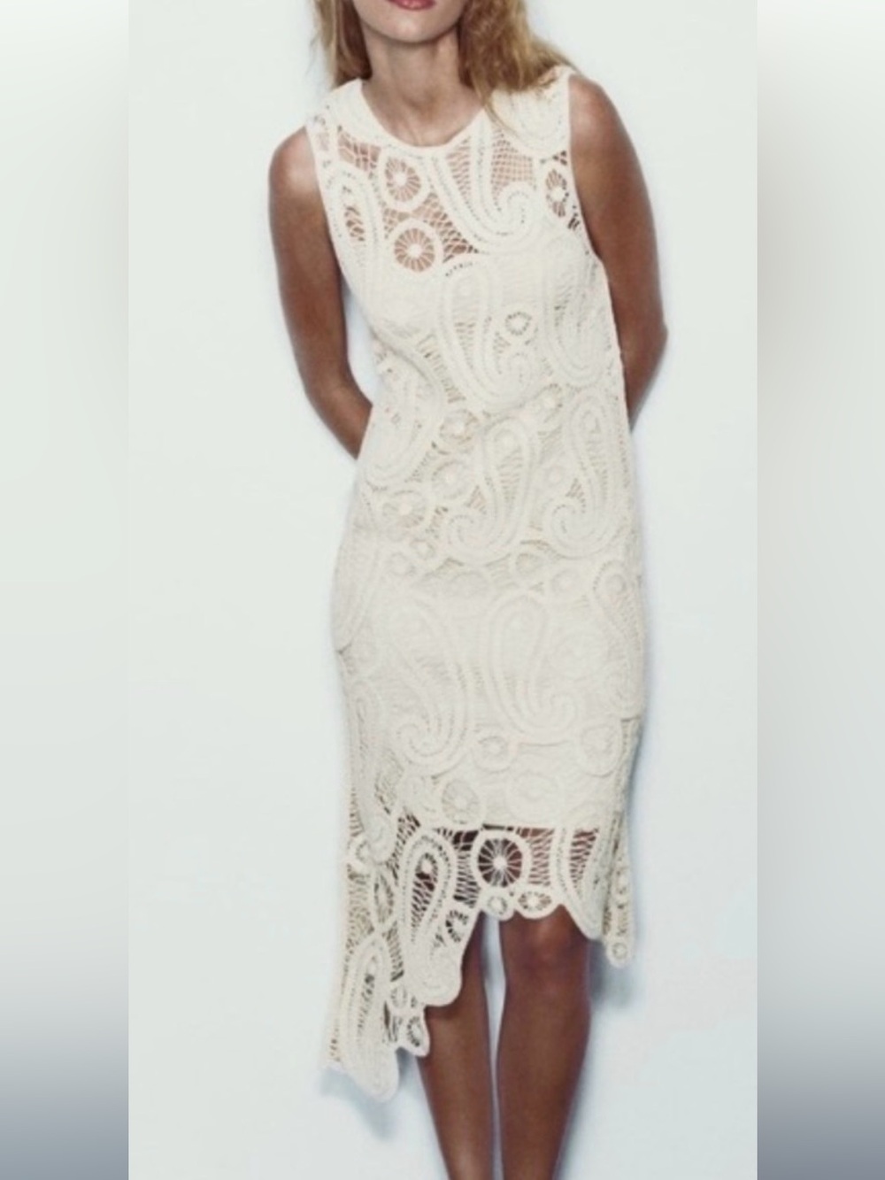 ZARA Cream Ecru Paisley Crochet
Midi skirt and top set